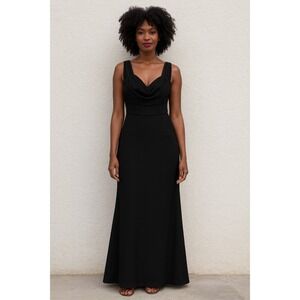 Lulus Black Maxi‎ Dress Cowl Neck Sleeveless Formal Gown Evening Party Cocktail